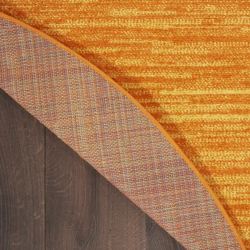 Orange Round Indoor Outdoor Area Rug Photo 9