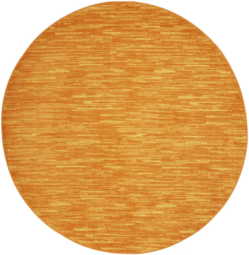 Orange Round Indoor Outdoor Area Rug Photo 3
