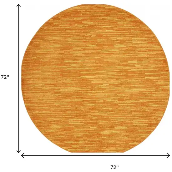 Orange Round Indoor Outdoor Area Rug Photo 7