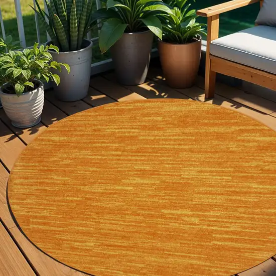 Orange Round Indoor Outdoor Area Rug Photo 2