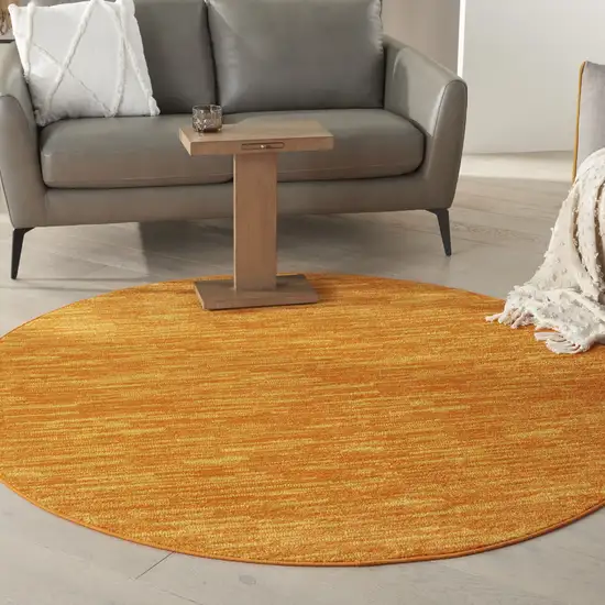 Orange Round Indoor Outdoor Area Rug Photo 5
