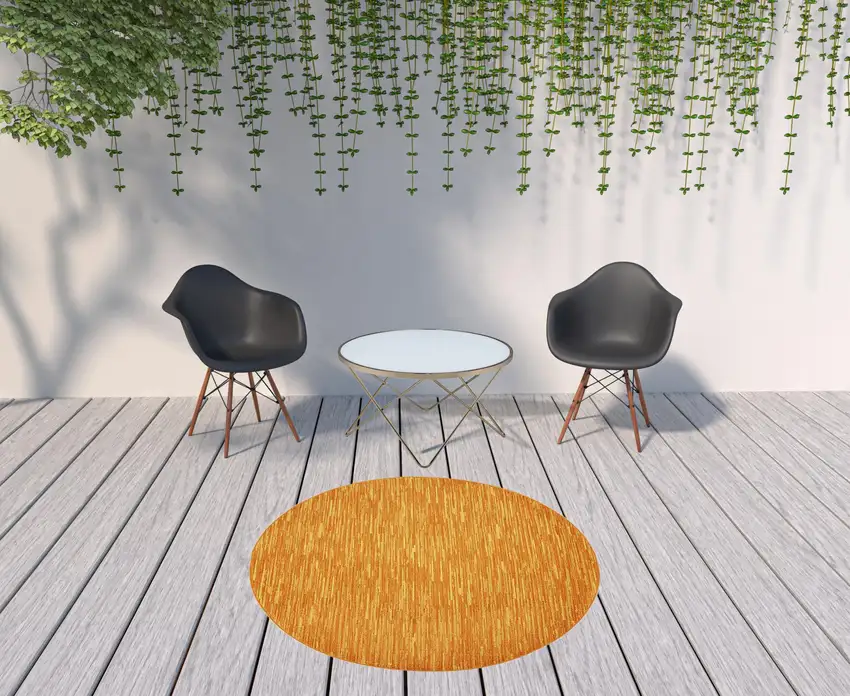 Sunburst Round Non Skid Indoor Outdoor Area Rug Photo 2
