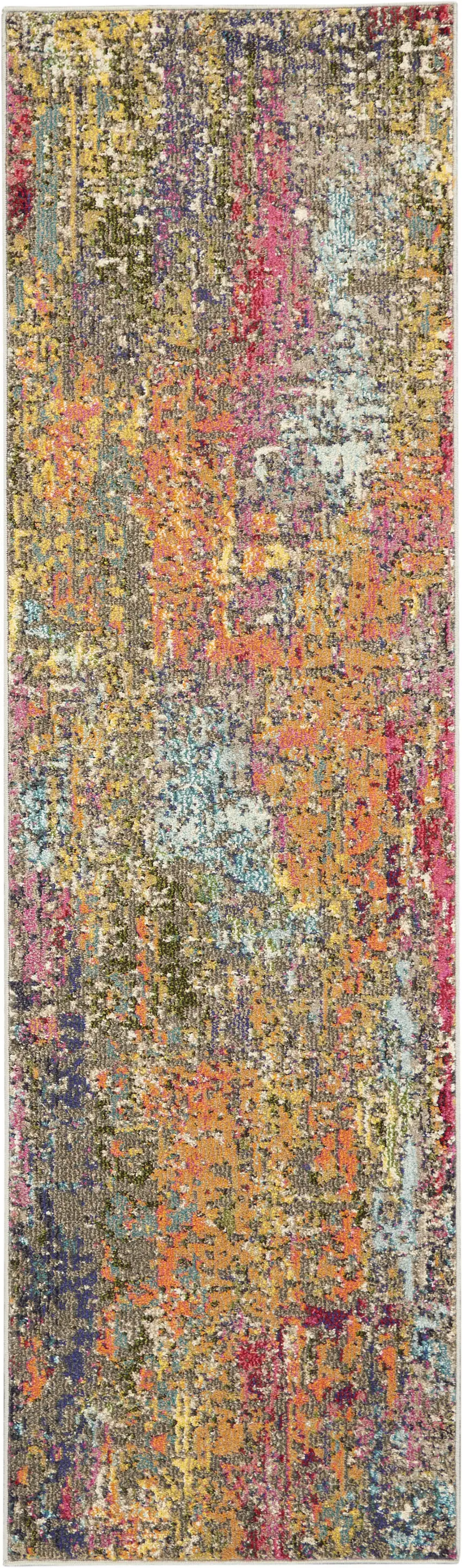 2' X 6' Sunset Abstract Power Loom Non Skid Area Rug Photo 9