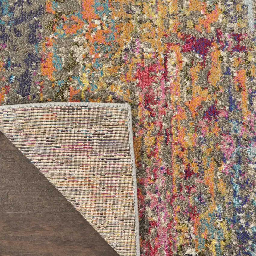 2' X 6' Sunset Abstract Power Loom Non Skid Area Rug Photo 9