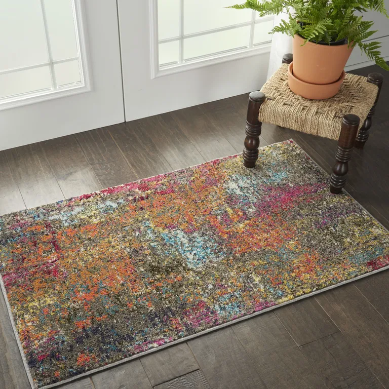 Sunset Abstract Power Loom Non Skid Area Rug Photo 5