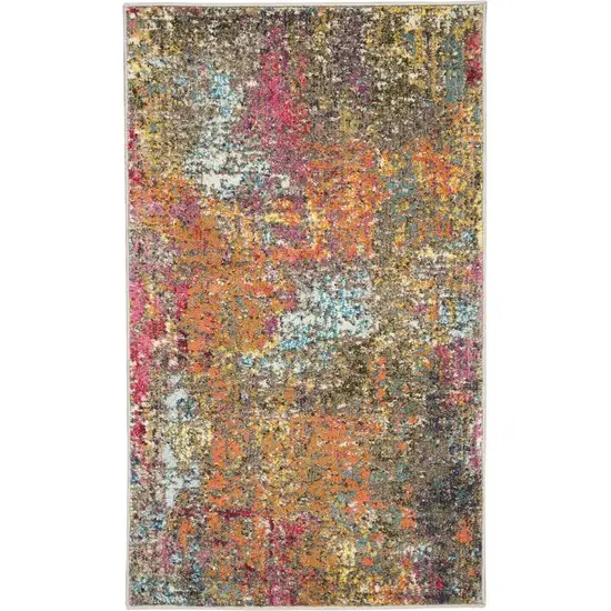 Sunset Abstract Power Loom Non Skid Area Rug Photo 1
