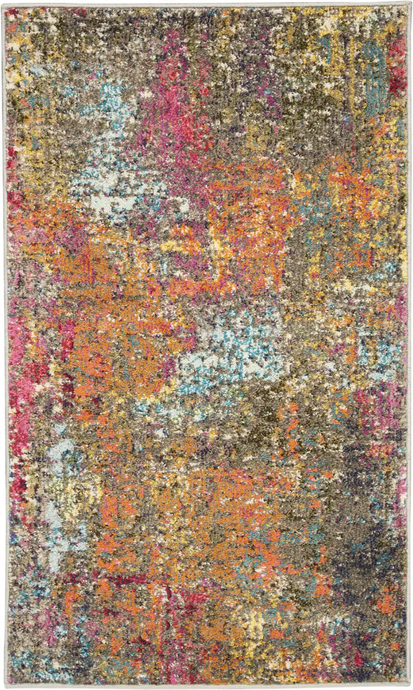 Sunset Abstract Power Loom Non Skid Area Rug Photo 1