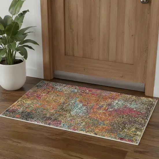 Sunset Abstract Power Loom Non Skid Area Rug Photo 1