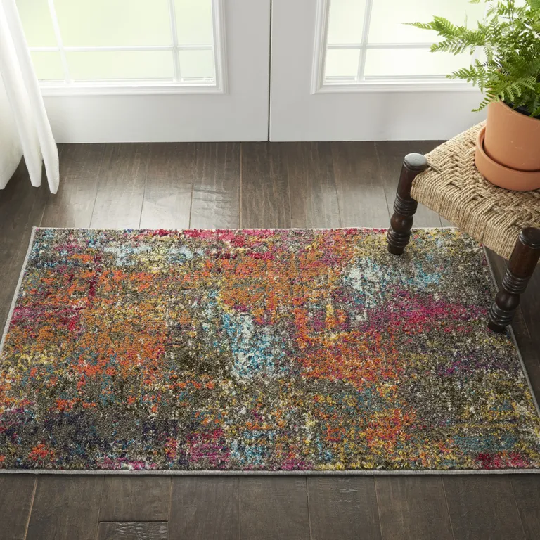 Sunset Abstract Power Loom Non Skid Area Rug Photo 4
