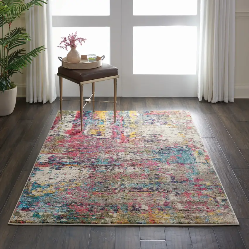 Sunset Abstract Power Loom Non Skid Area Rug Photo 5