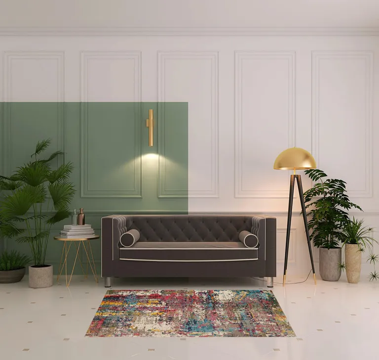 Sunset Abstract Power Loom Non Skid Area Rug Photo 4