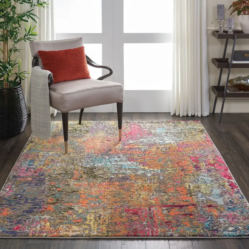 Sunset Abstract Power Loom Non Skid Area Rug Photo 4