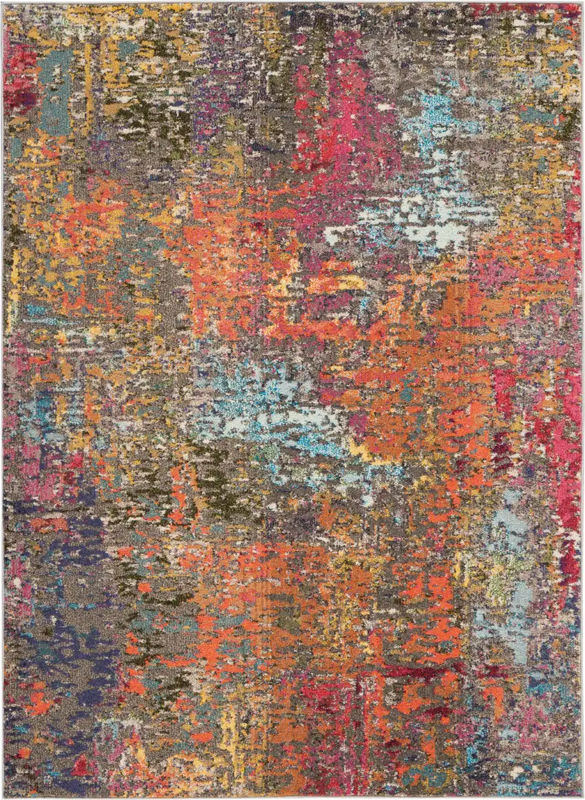 Sunset Abstract Power Loom Non Skid Area Rug Photo 1