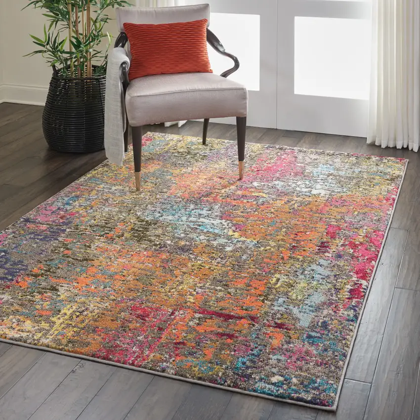 Sunset Abstract Power Loom Non Skid Area Rug Photo 5
