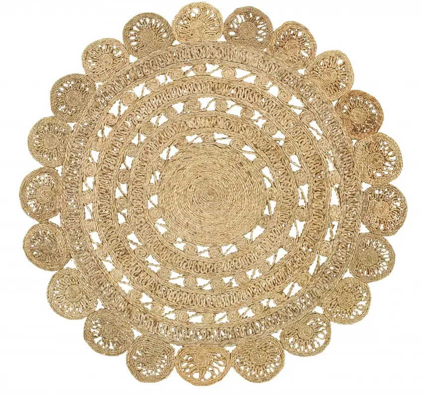 Sunshine Golden Natural Jute Area Rug Photo 1