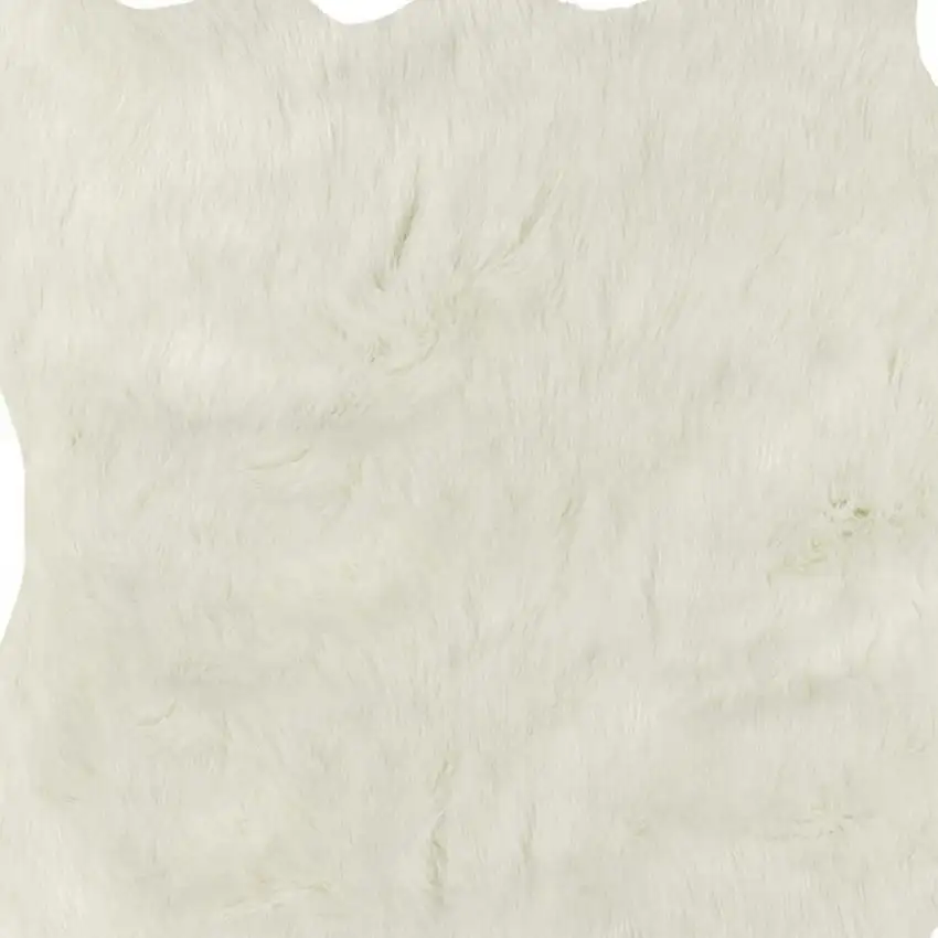 Super Soft Off White Faux Hide Area Rug Photo 4