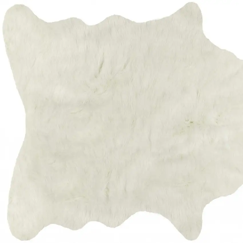 Super Soft Off White Faux Hide Area Rug Photo 4