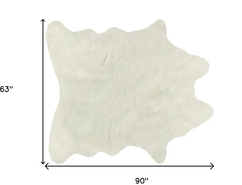 Super Soft Off White Faux Hide Area Rug Photo 3