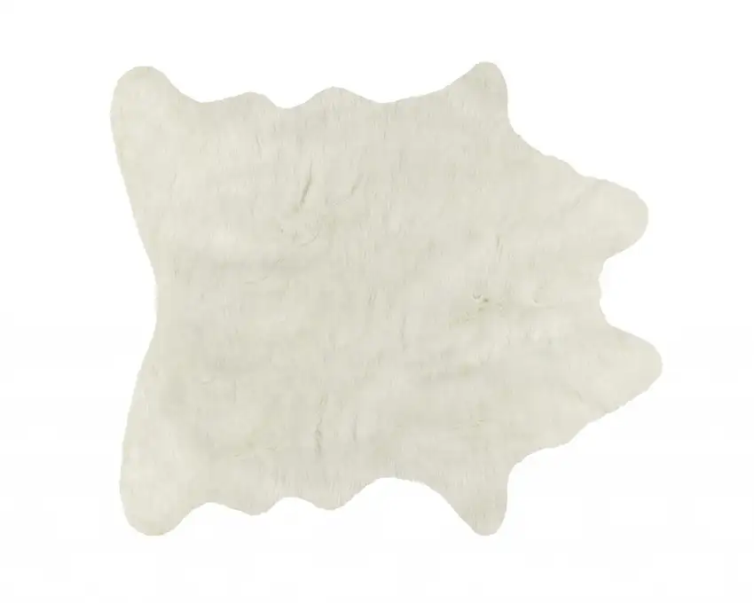 Super Soft Off White Faux Hide Area Rug Photo 1