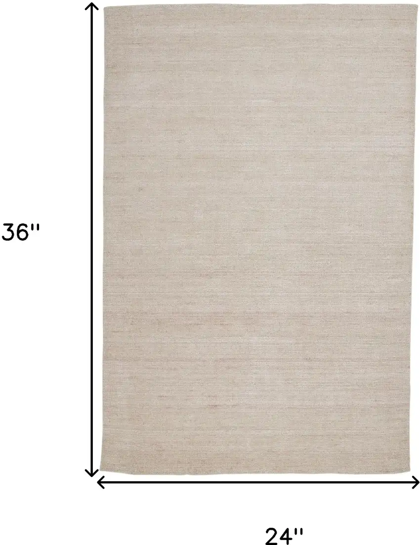 Tan Abstract Hand Woven Area Rug Photo 3