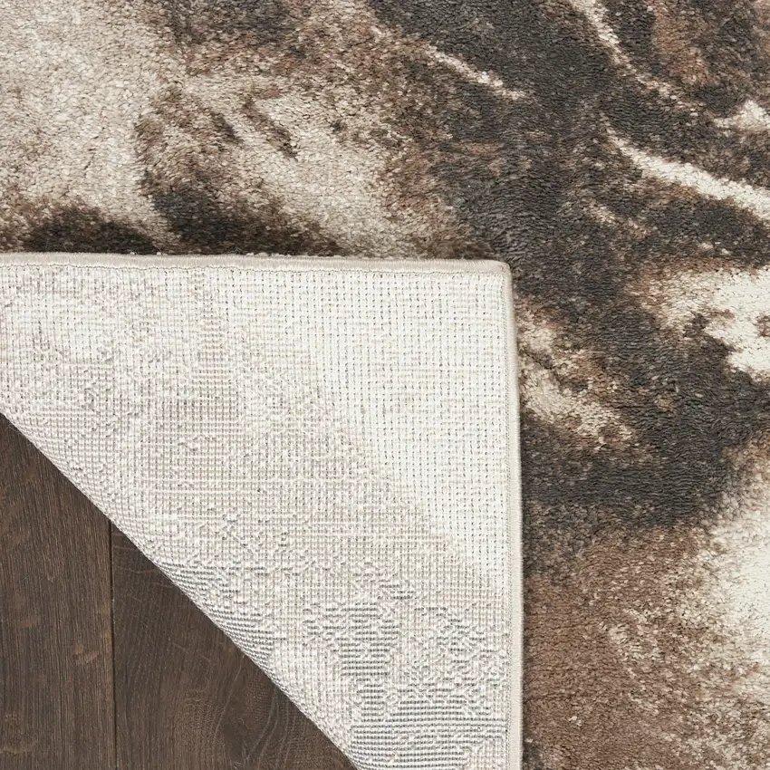 Tan Abstract Power Loom Area Rug Photo 9