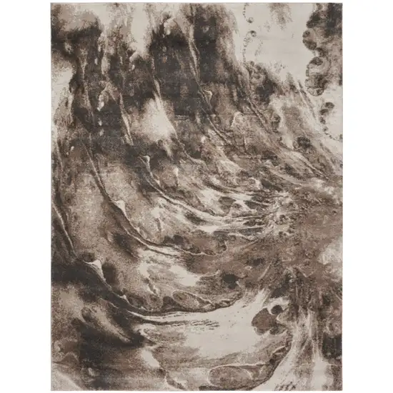 Tan Abstract Power Loom Area Rug Photo 2