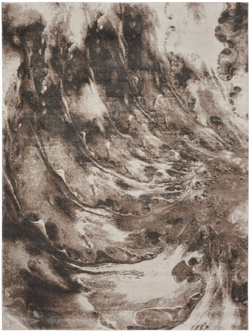 Tan Abstract Power Loom Area Rug Photo 2