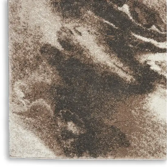 Tan Abstract Power Loom Area Rug Photo 9