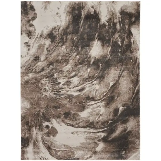Tan Abstract Power Loom Area Rug Photo 4