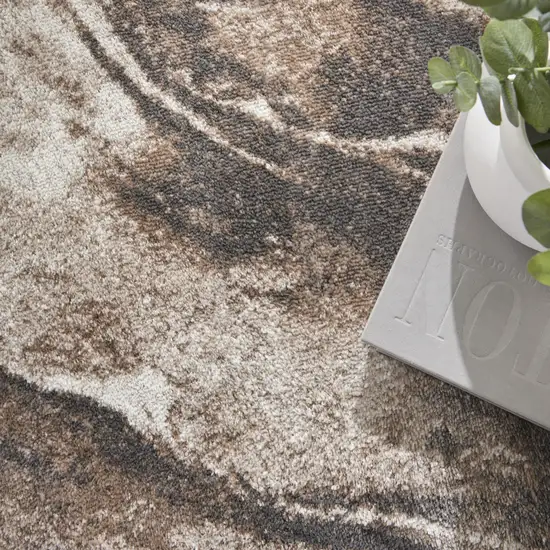 Tan Abstract Power Loom Area Rug Photo 7