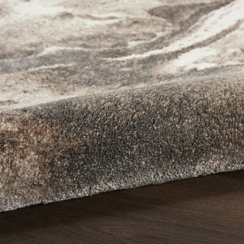 Tan Abstract Power Loom Area Rug Photo 5