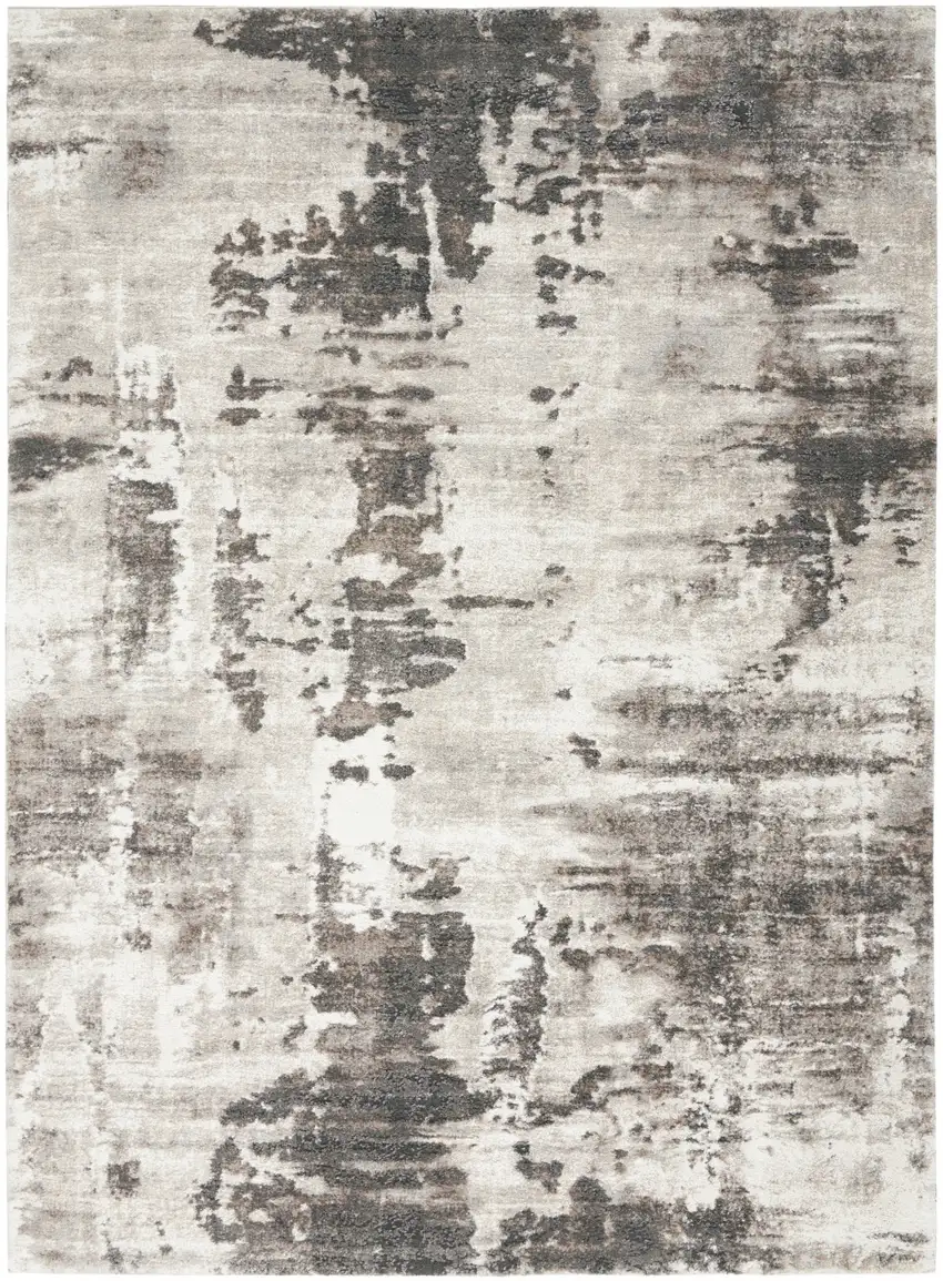Tan Abstract Power Loom Area Rug Photo 5