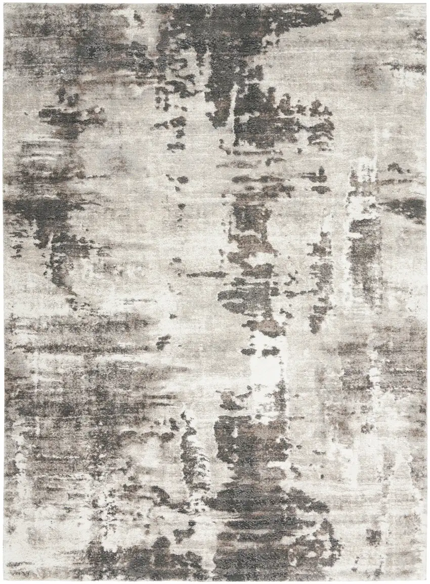 Tan Abstract Power Loom Area Rug Photo 2