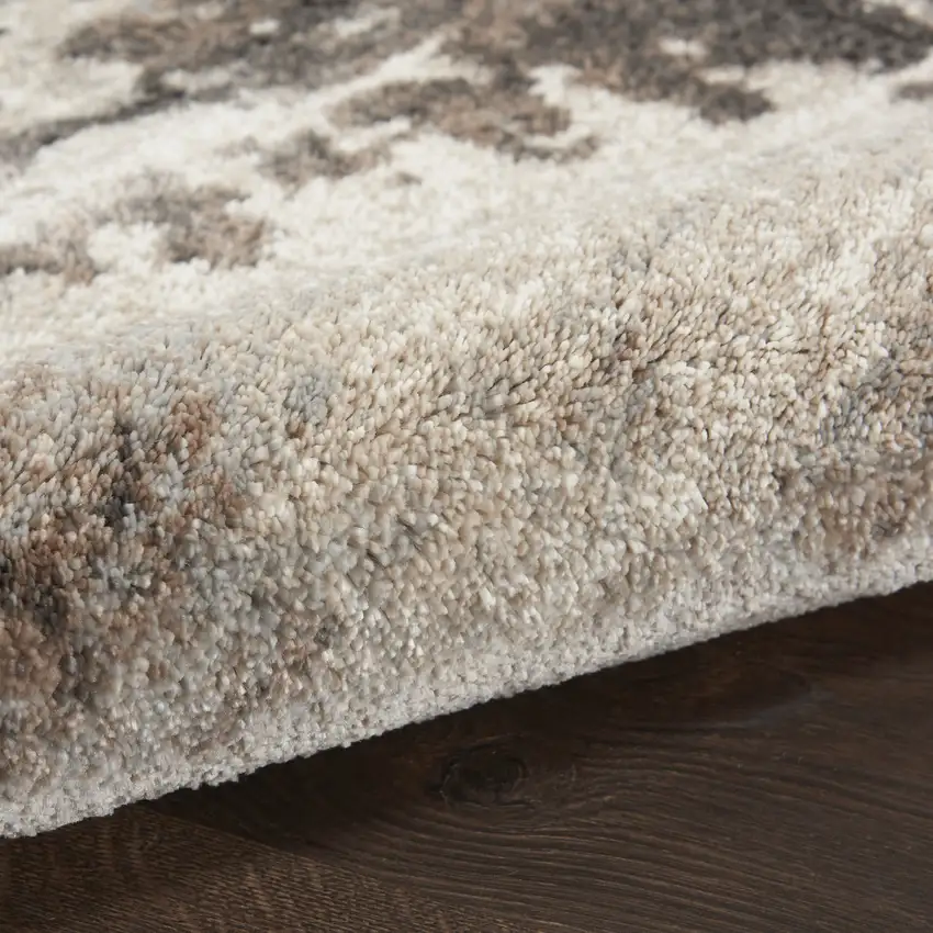 Tan Abstract Power Loom Area Rug Photo 5