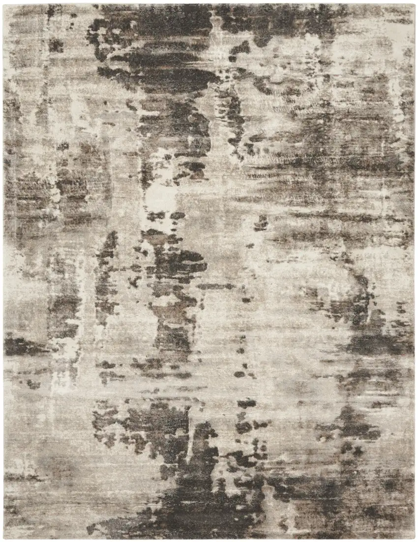 Tan Abstract Power Loom Area Rug Photo 1