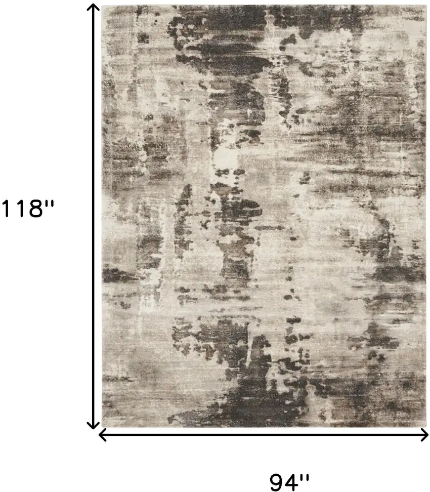 Tan Abstract Power Loom Area Rug Photo 3
