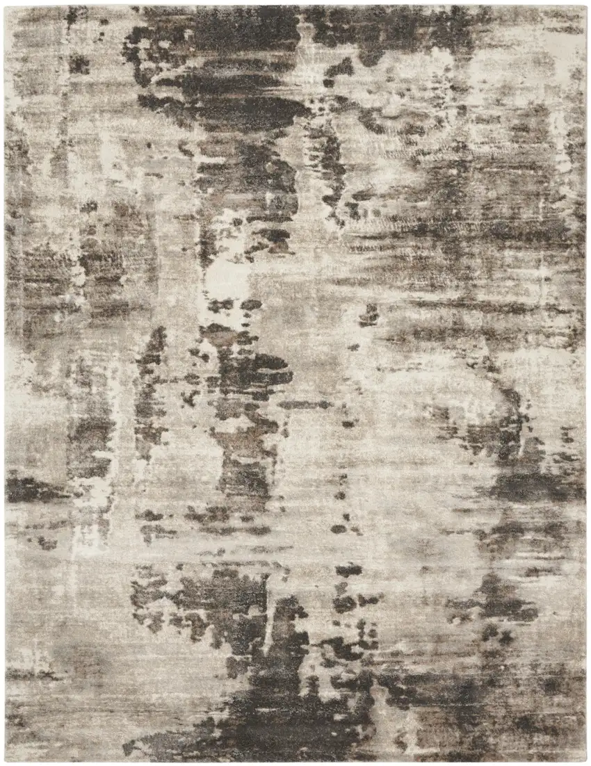 Tan Abstract Power Loom Area Rug Photo 2