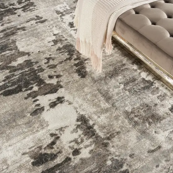 Tan Abstract Power Loom Area Rug Photo 7