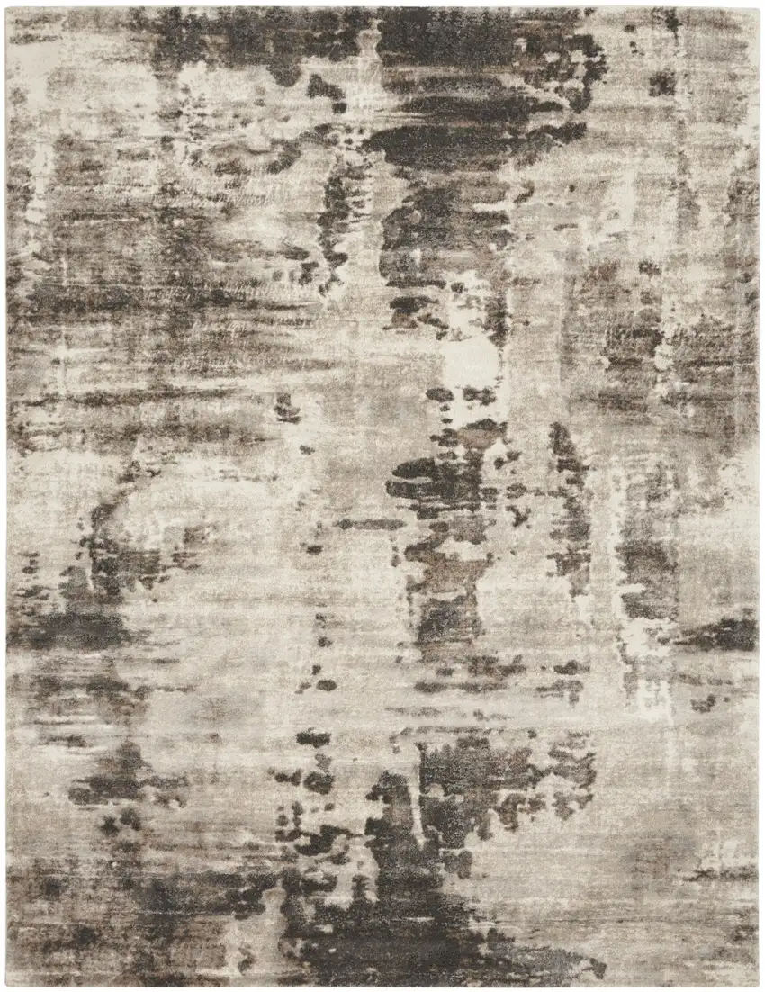 Tan Abstract Power Loom Area Rug Photo 5