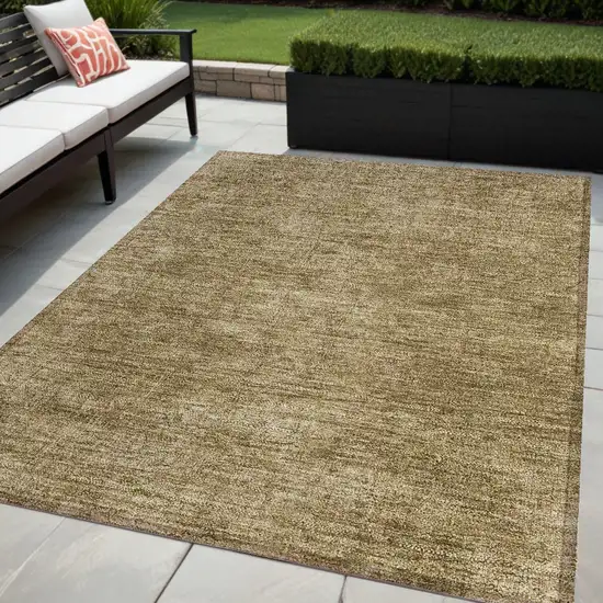 Tan Abstract Washable Non Skid Indoor Outdoor Area Rug Photo 1