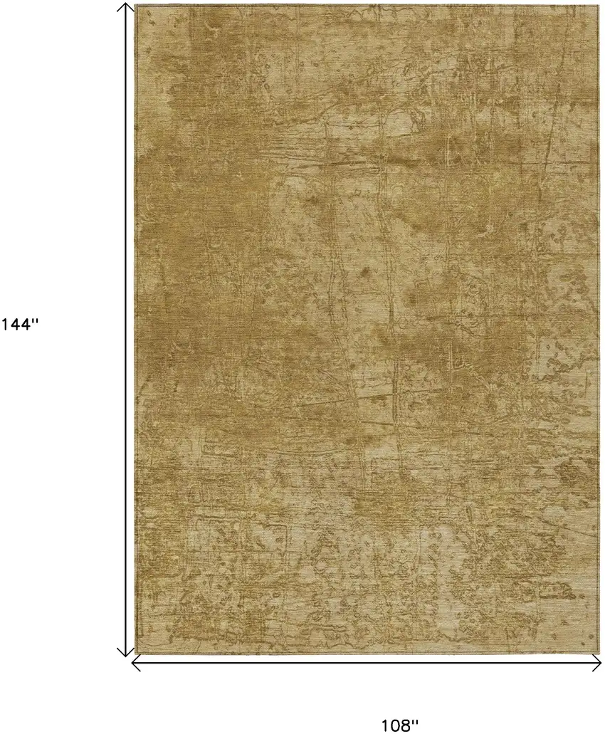 Tan Abstract Washable Non Skid Indoor Outdoor Area Rug Photo 3