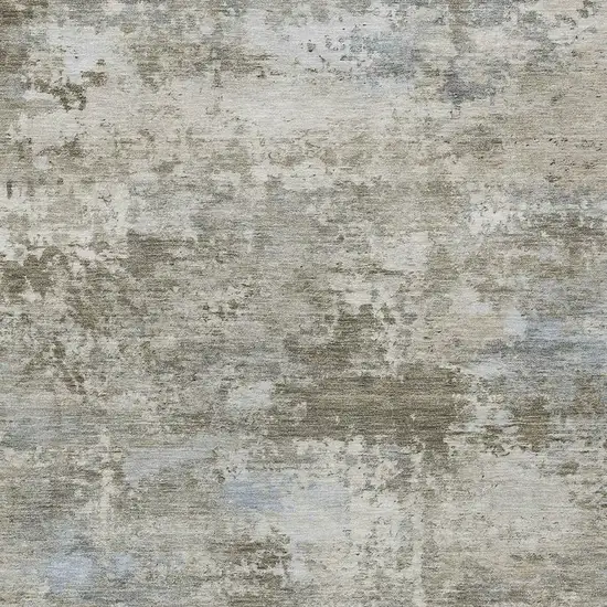 Tan And Beige Abstract Washable Indoor Outdoor Area Rug Photo 2