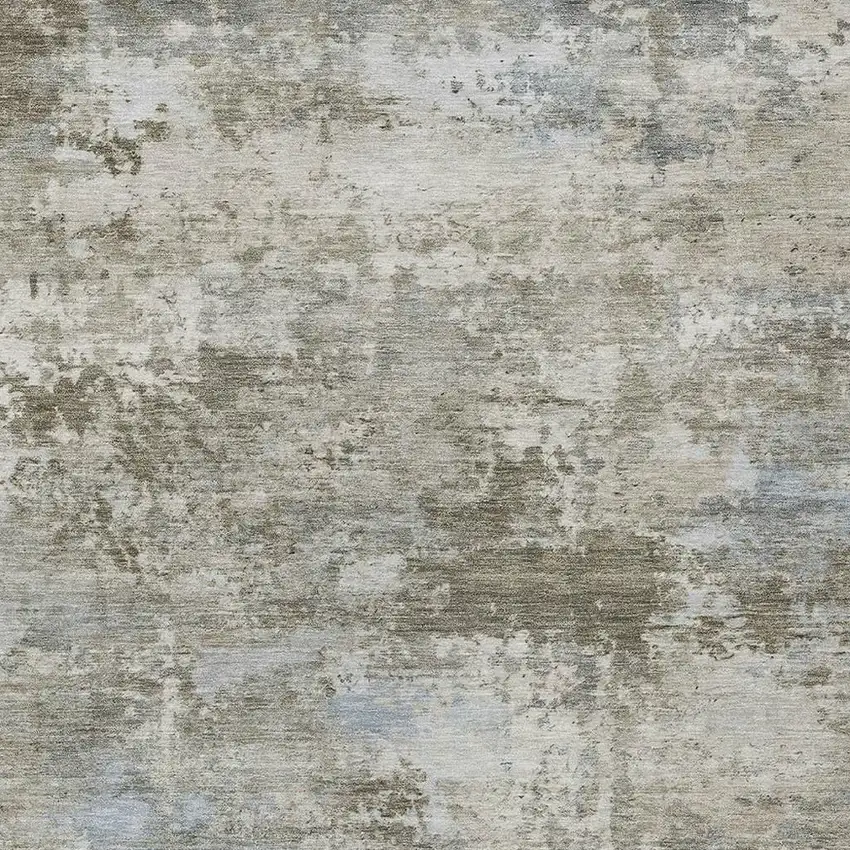 Tan And Beige Abstract Washable Indoor Outdoor Area Rug Photo 2