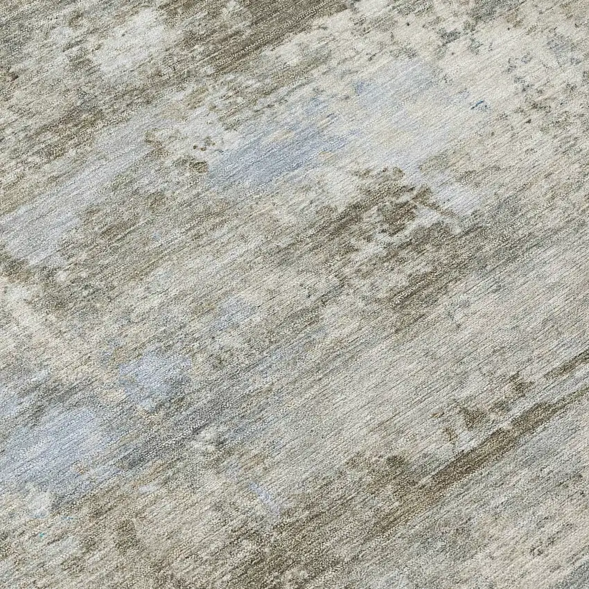 Tan And Beige Abstract Washable Indoor Outdoor Area Rug Photo 6