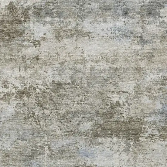 Tan And Beige Abstract Washable Indoor Outdoor Area Rug Photo 2