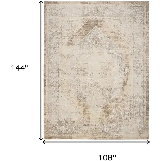 Tan And Beige Geometric Area Rug Photo 3