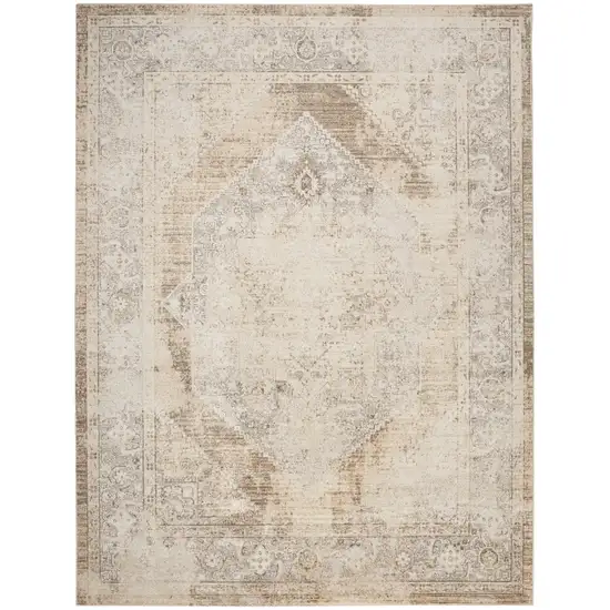 Tan And Beige Geometric Area Rug Photo 7