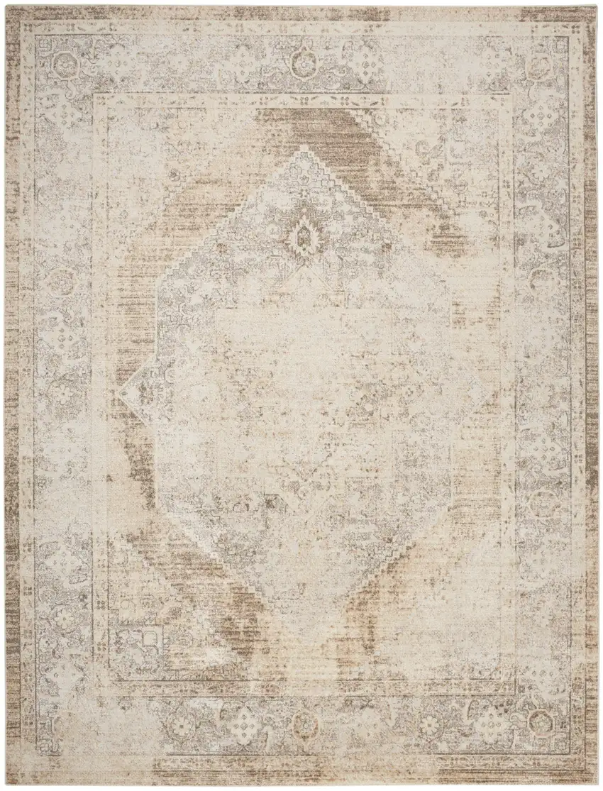 Tan And Beige Geometric Area Rug Photo 7