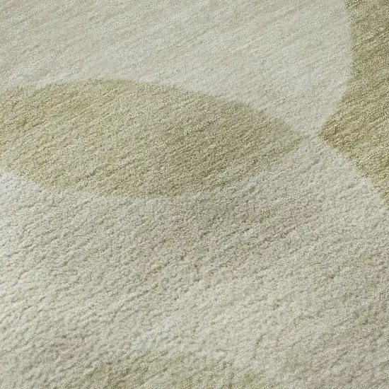 Tan And Beige Geometric Washable Area Rug With UV Protection Photo 9