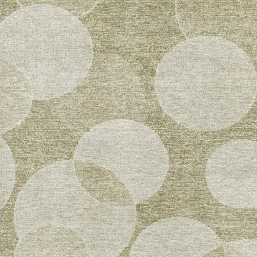 Tan And Beige Geometric Washable Area Rug With UV Protection Photo 2